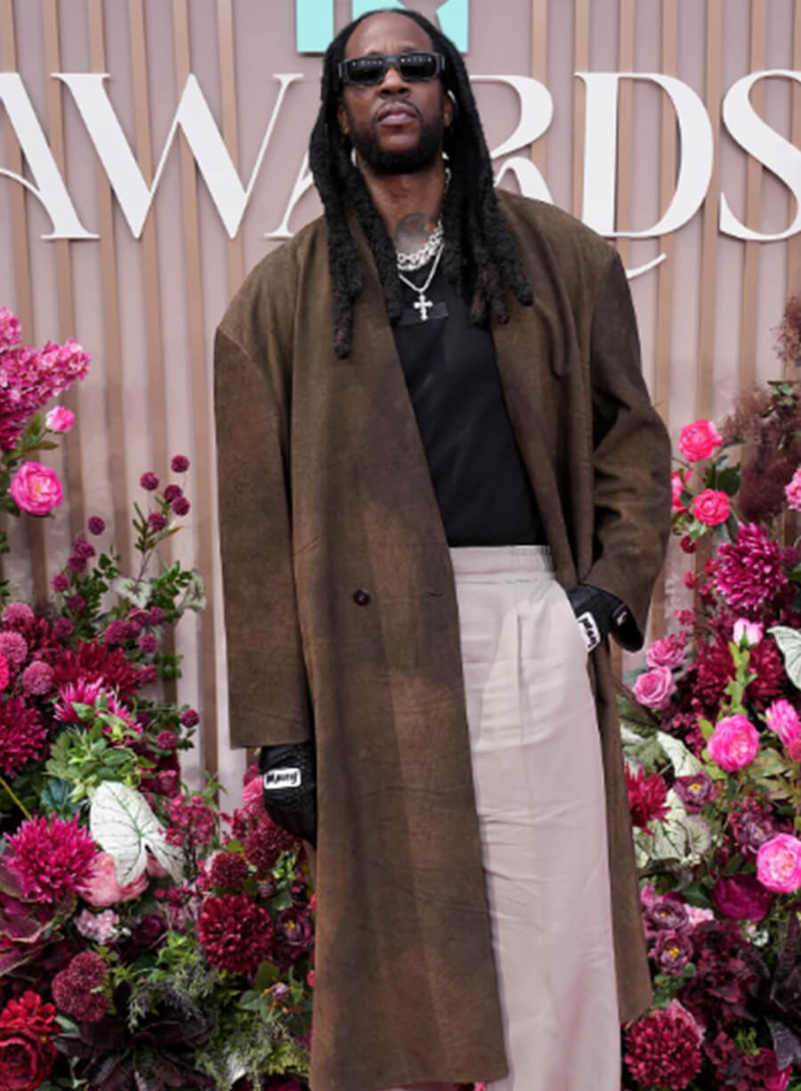 2 Chainz Bet Award 2025 Brown Suede Coat
