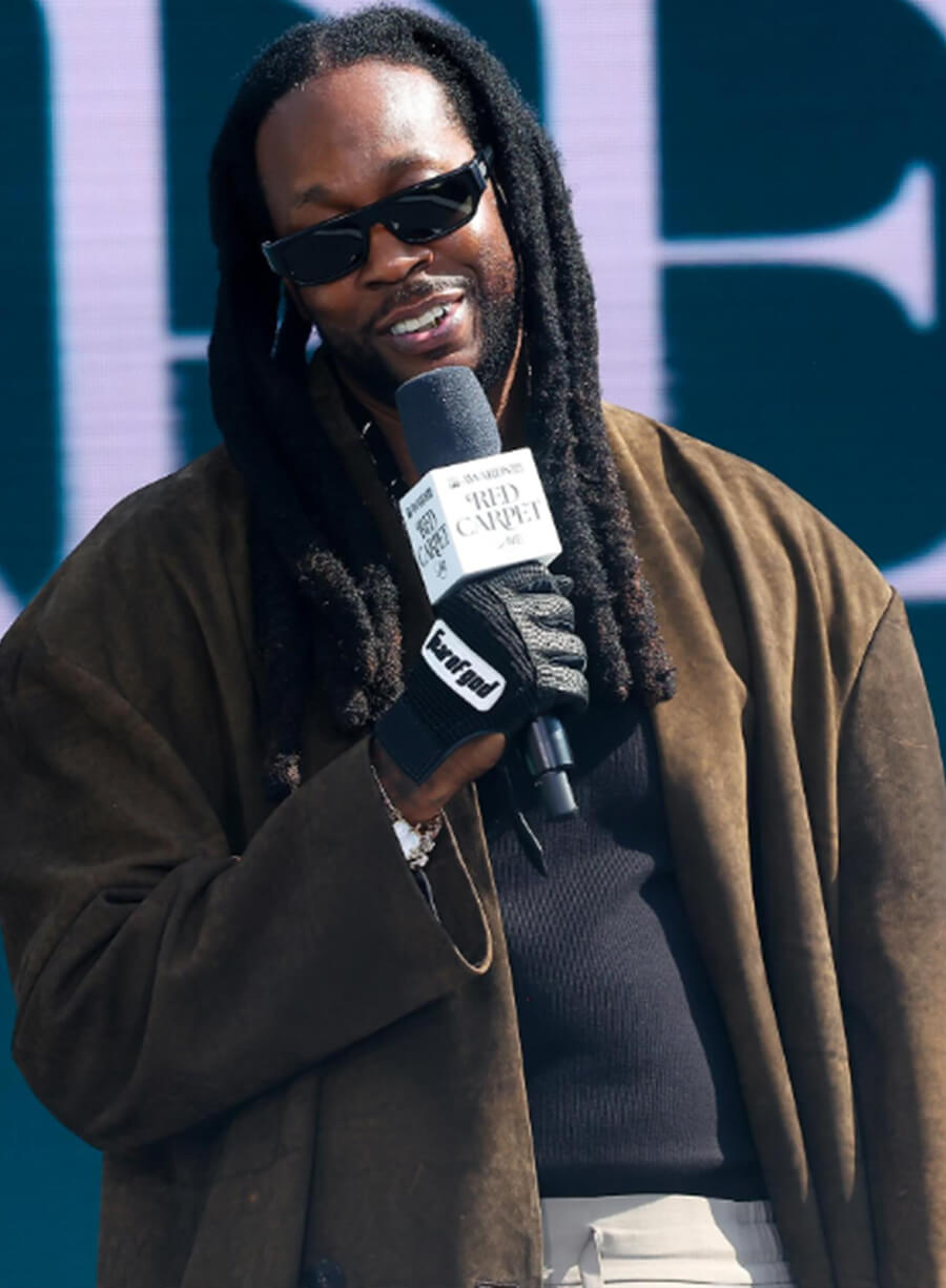 2 Chainz Bet Award 2025 Brown Suede Coat