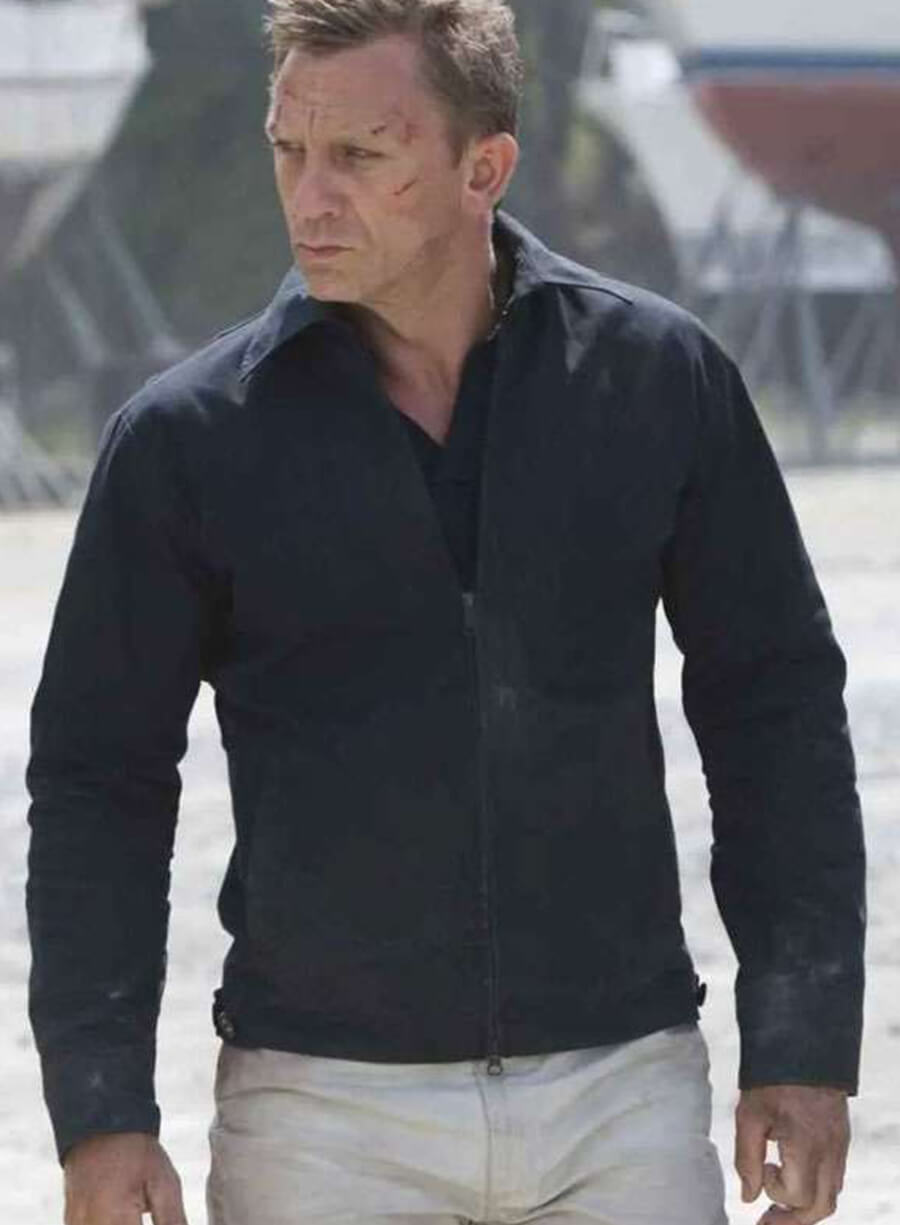 James Bond Skyfall Black Leather Jacket