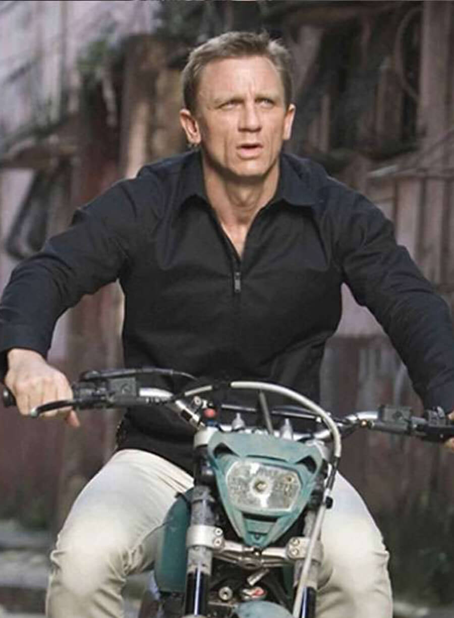 James Bond Skyfall Black Leather Jacket