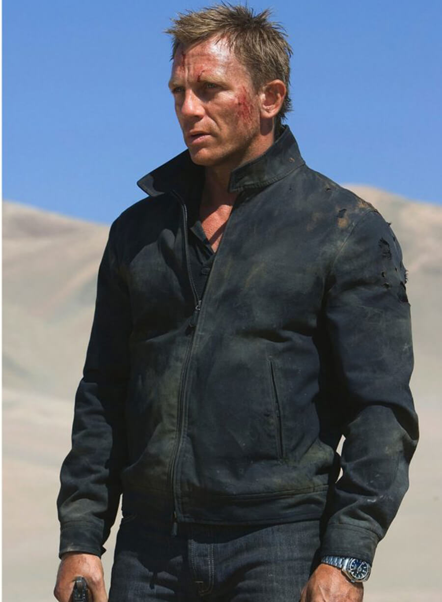 James Bond Skyfall Black Leather Jacket