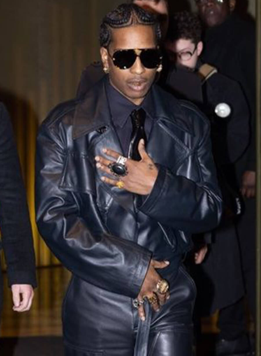 A$AP Rocky Black Leather Jacket