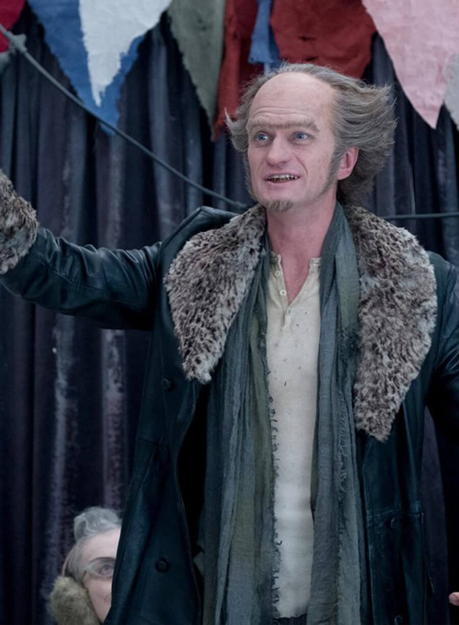 A Series Of Unfortunate Events Count Olaf Black Fur Long Coat