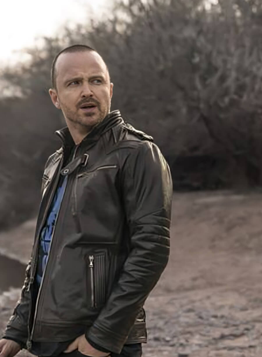 Aaron Paul Breaking Bad Black Leather Jacket