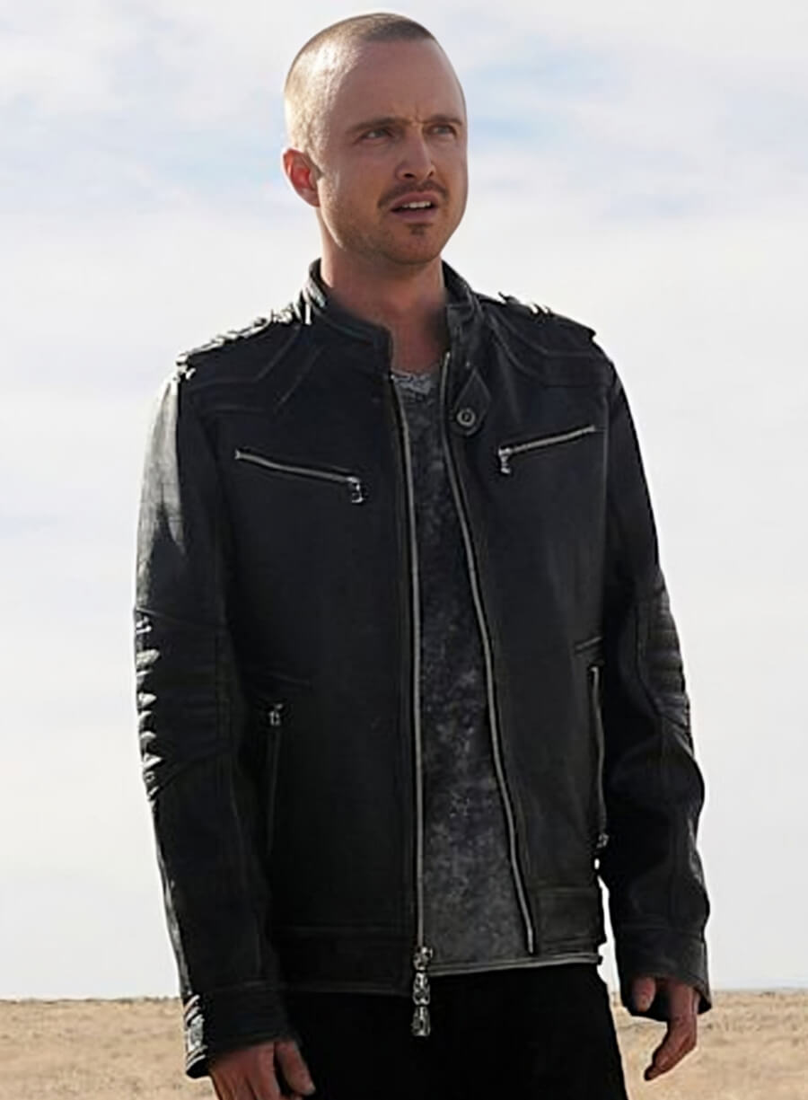 Aaron Paul Breaking Bad Black Leather Jacket