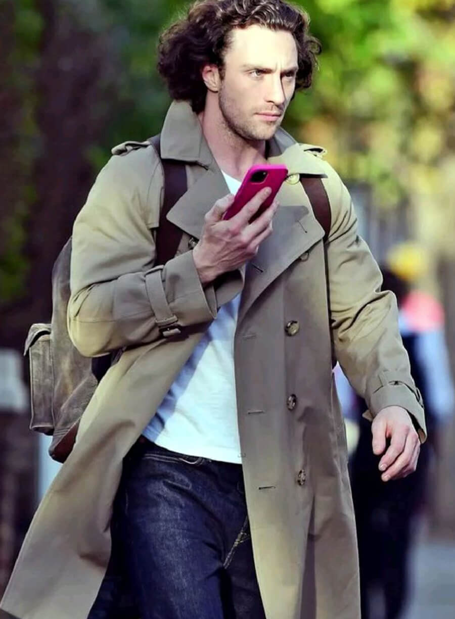 Aaron Taylor Johnson Beige Coat