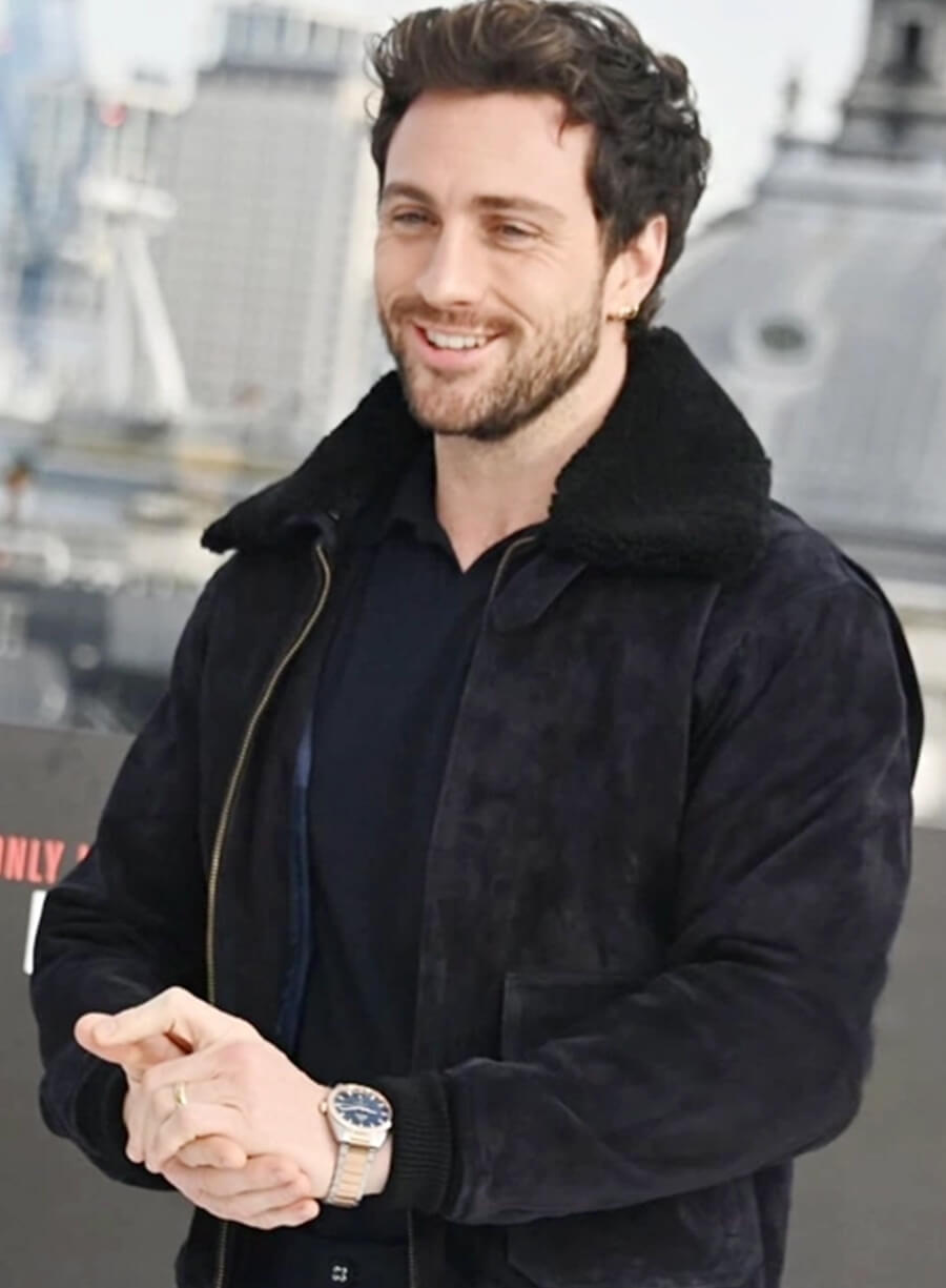 Aaron Taylor Johnson Black Suede Jacket