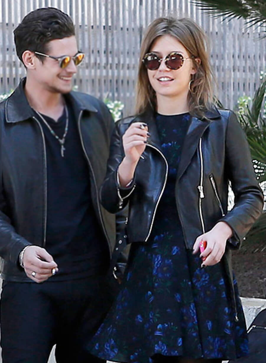 Adele Exarchopoulos black Leather Jacket