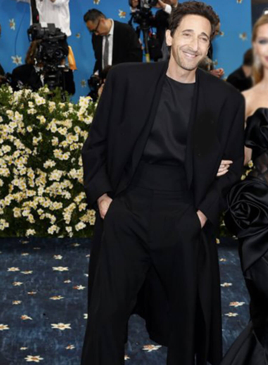 Adrien Brody Met Gala Red Carpet 2025 Black Coat
