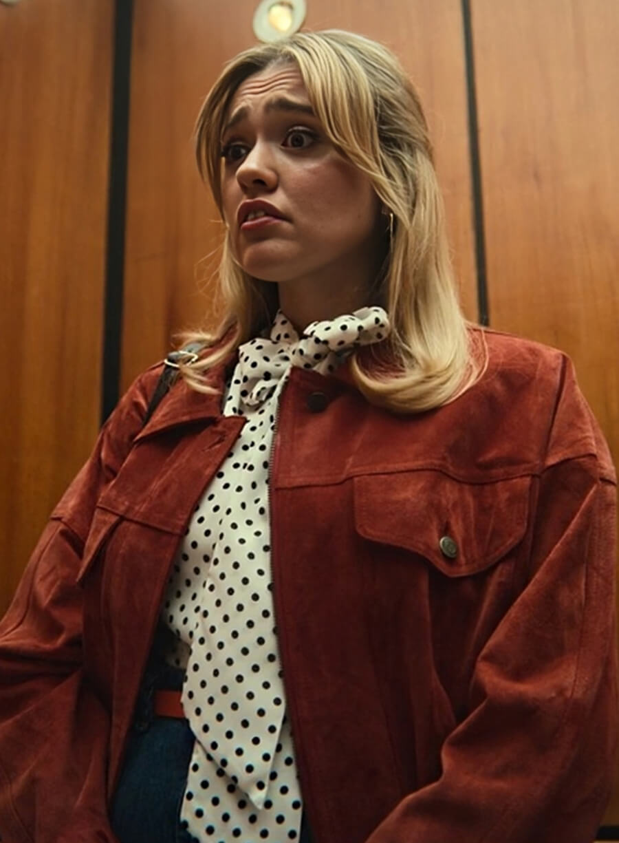 Aimee Lou Wood Sex Education S04 Suede Jacket