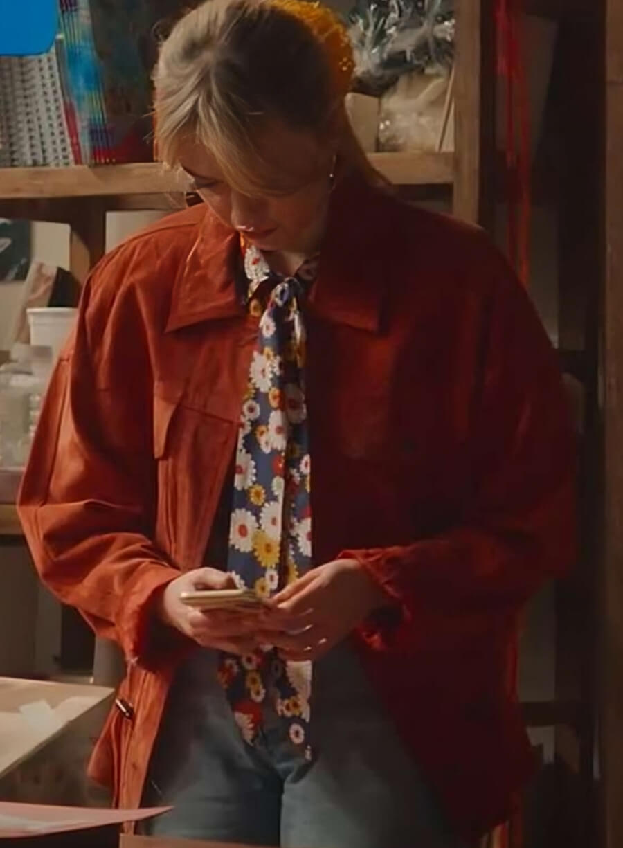 Aimee Lou Wood Sex Education S04 Suede Jacket