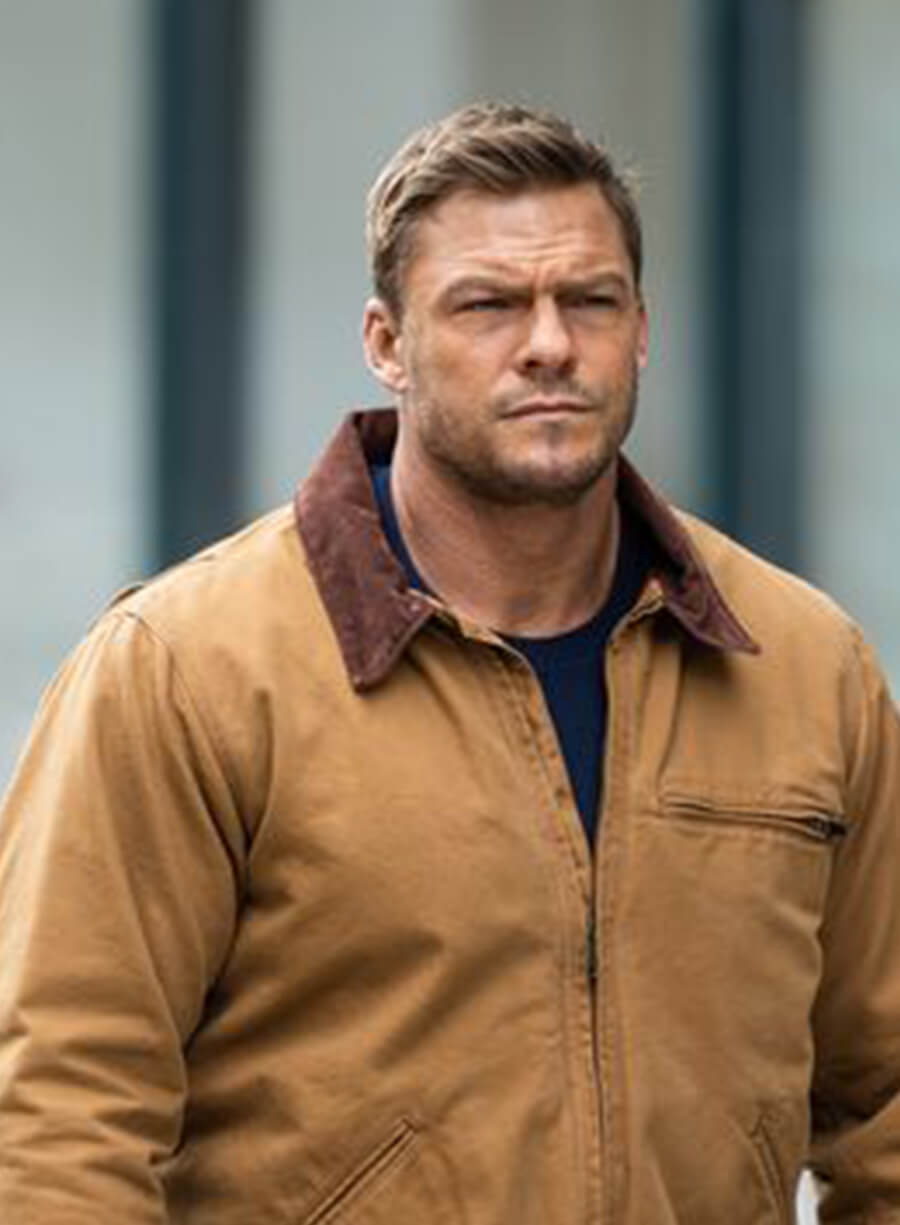 Alan Ritchson Reacher Brown Cotton Jacket