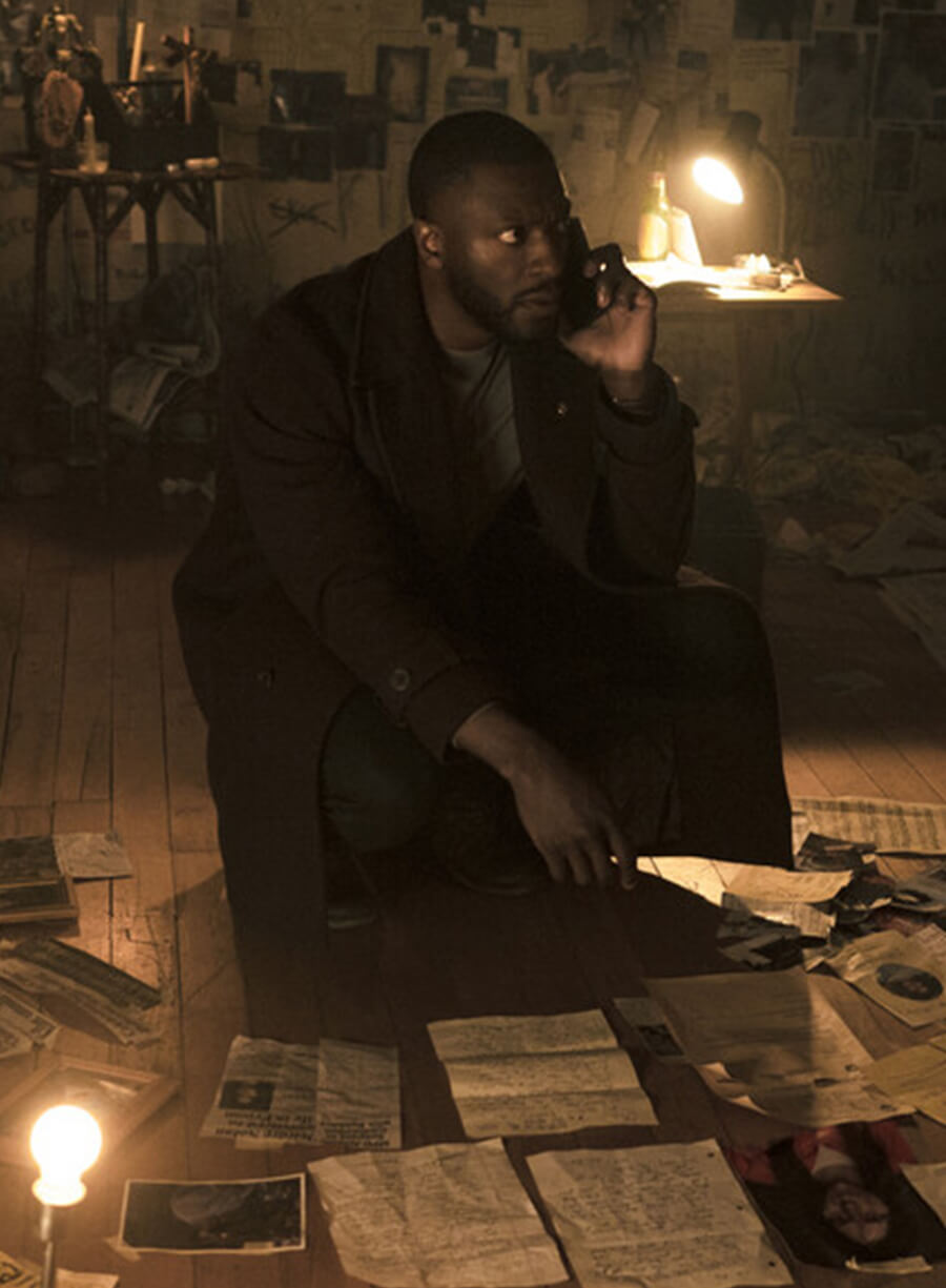 Aldis Hodge Cross S01 Brown Coat