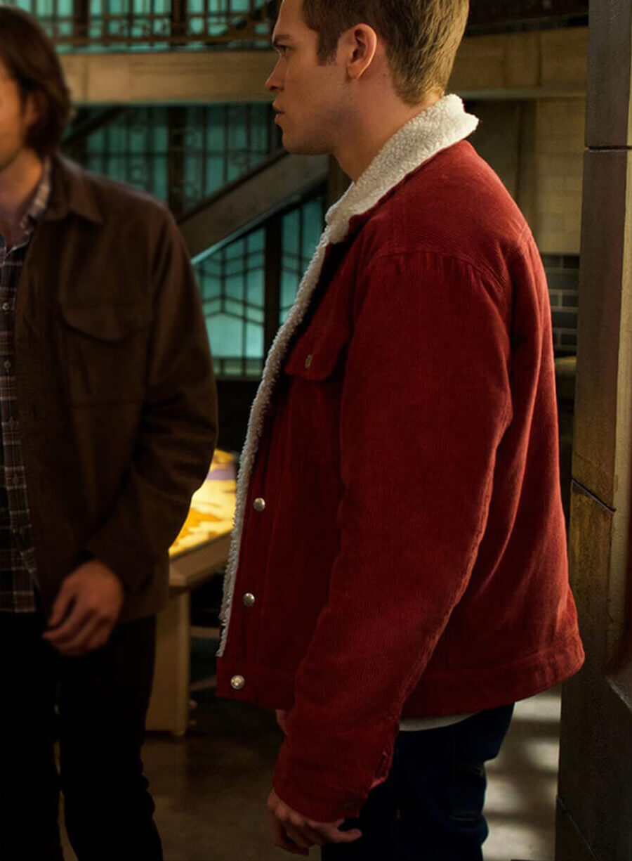 Alexander Calvert Supernatural Jack Red Fur Jacket