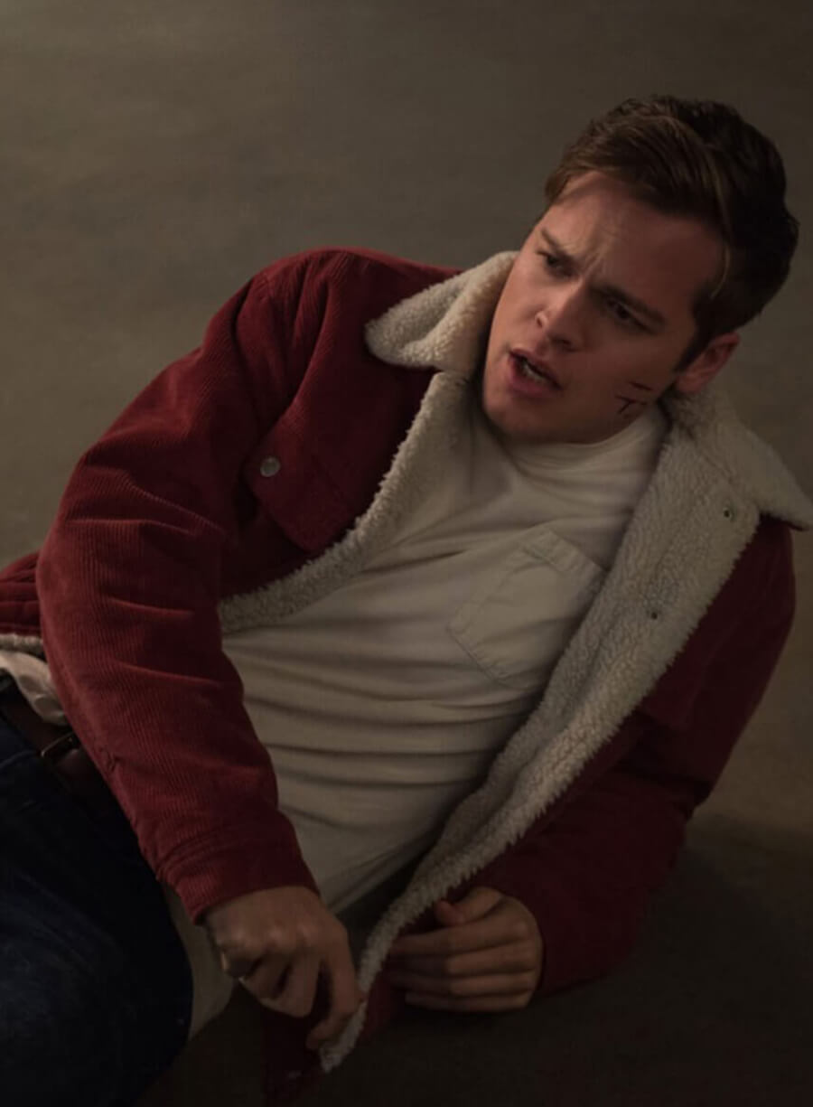 Alexander Calvert Supernatural Jack Red Fur Jacket