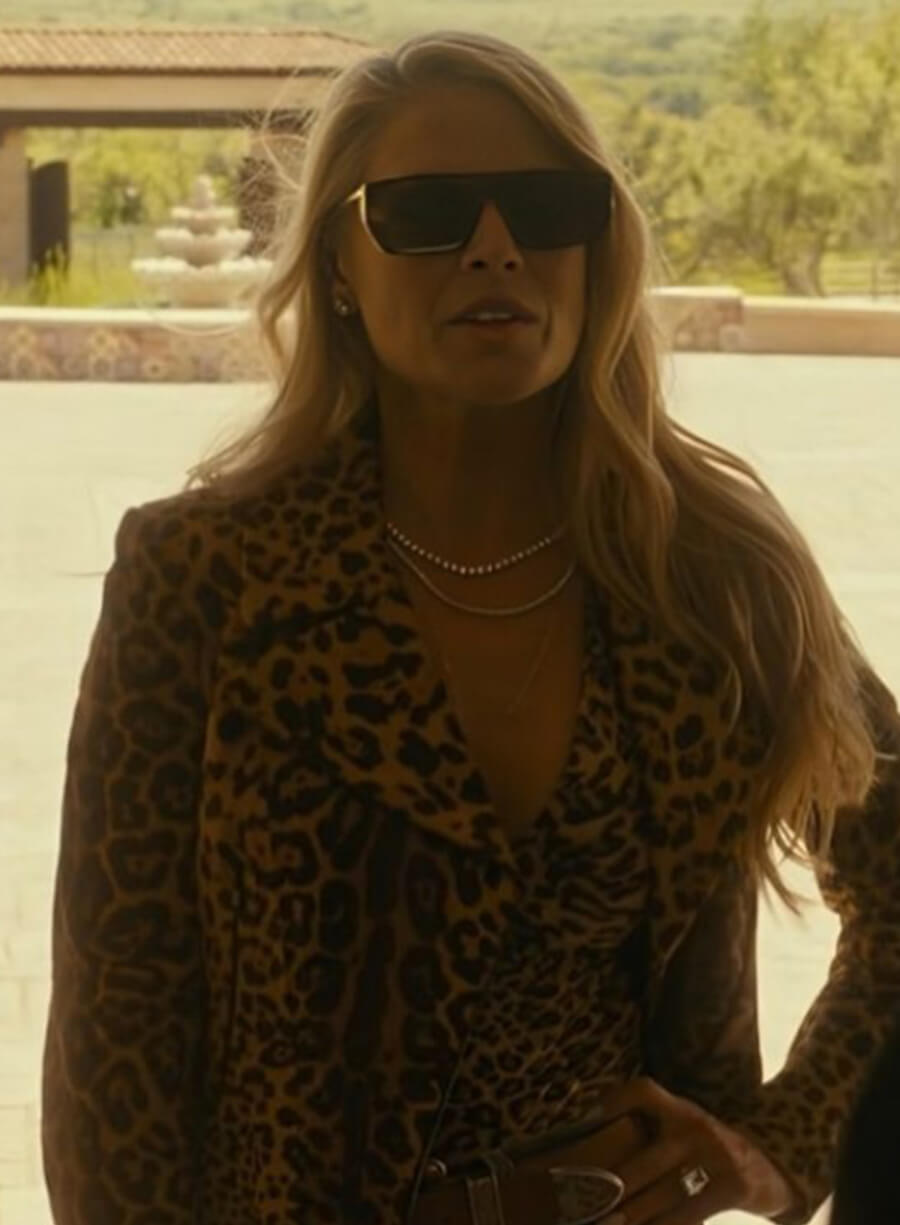 Ali Larter Landman 2024 Leopard Biker Jacket