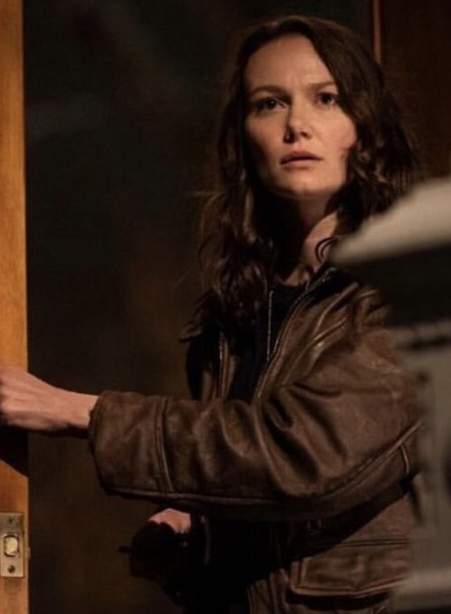 Allyson Nelson Halloween Ends Brown Leather Jacket