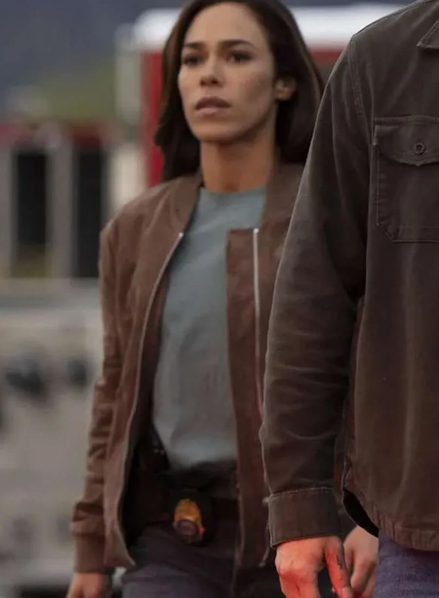 Amber Oliveras Countdown 2025 Brown Bomber Jacket