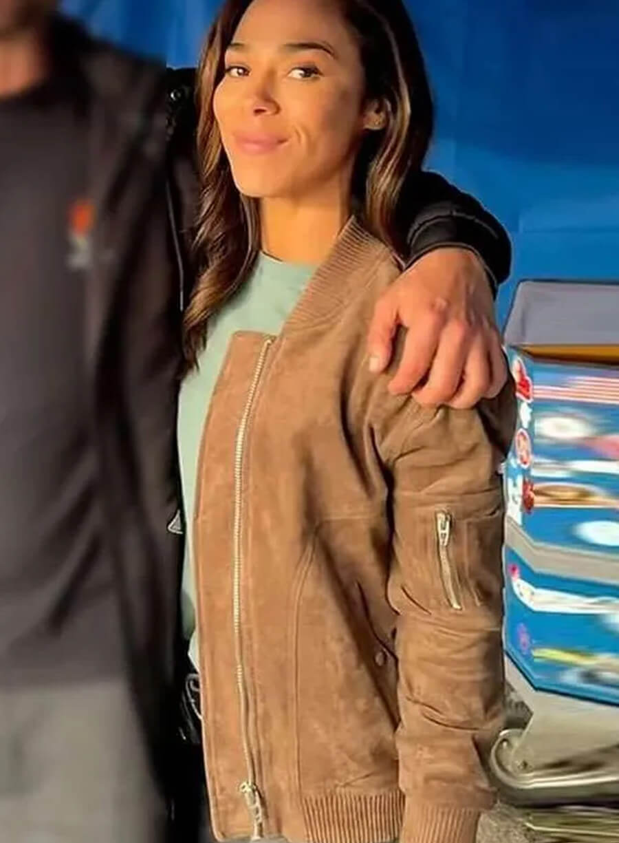 Amber Oliveras Countdown 2025 Brown Bomber Jacket
