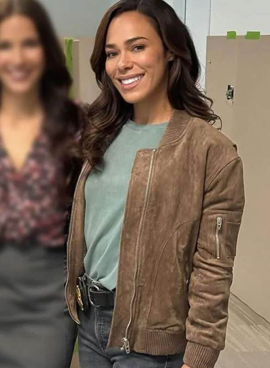 Amber Oliveras Countdown 2025 Brown Bomber Jacket