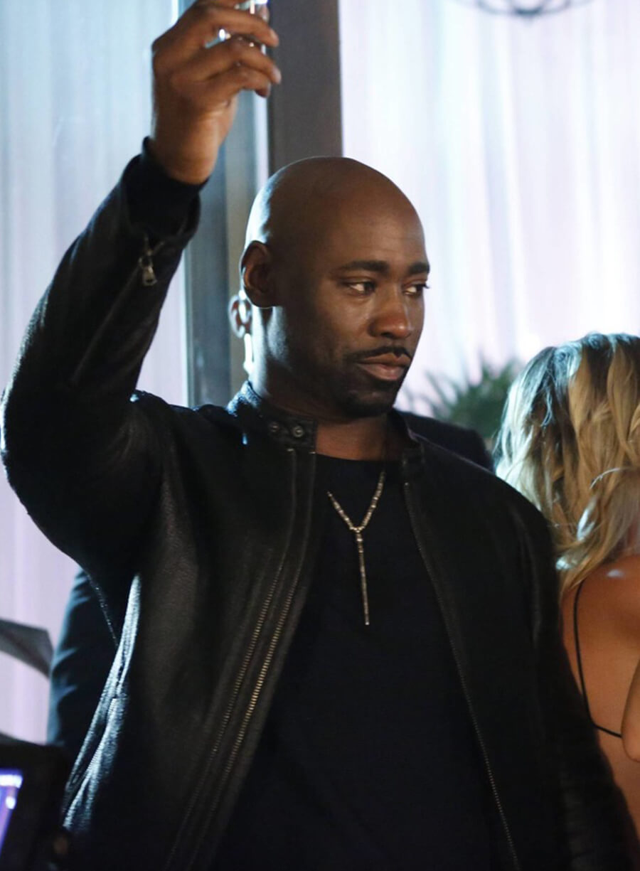 Amenadiel D.B. Woodside Lucifer S02 Black Leather Jacket