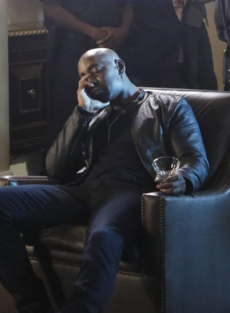 Amenadiel D.B. Woodside Lucifer S02 Black Leather Jacket
