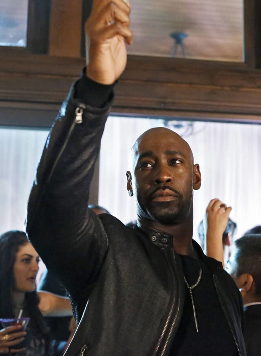Amenadiel D.B. Woodside Lucifer S02 Black Leather Jacket