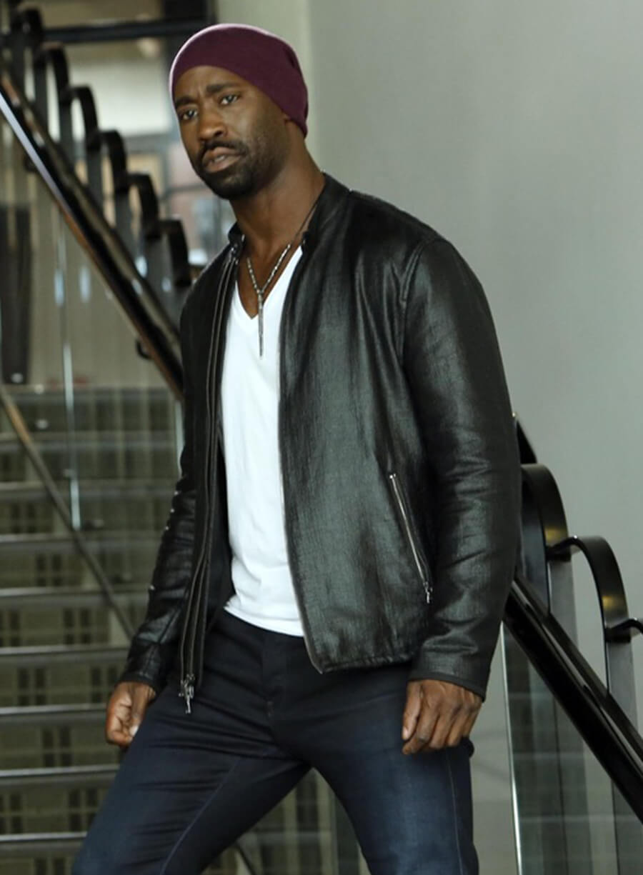 Amenadiel D.B. Woodside Lucifer S02 Black Leather Jacket