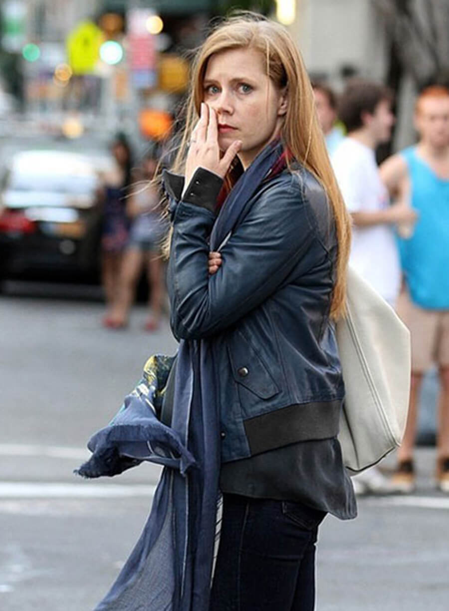 Amy Adams Blue Leather Jacket