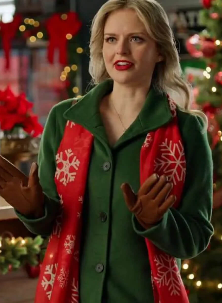 Andrea Brooks Snowy With A Chance Of Christmas Green Coat