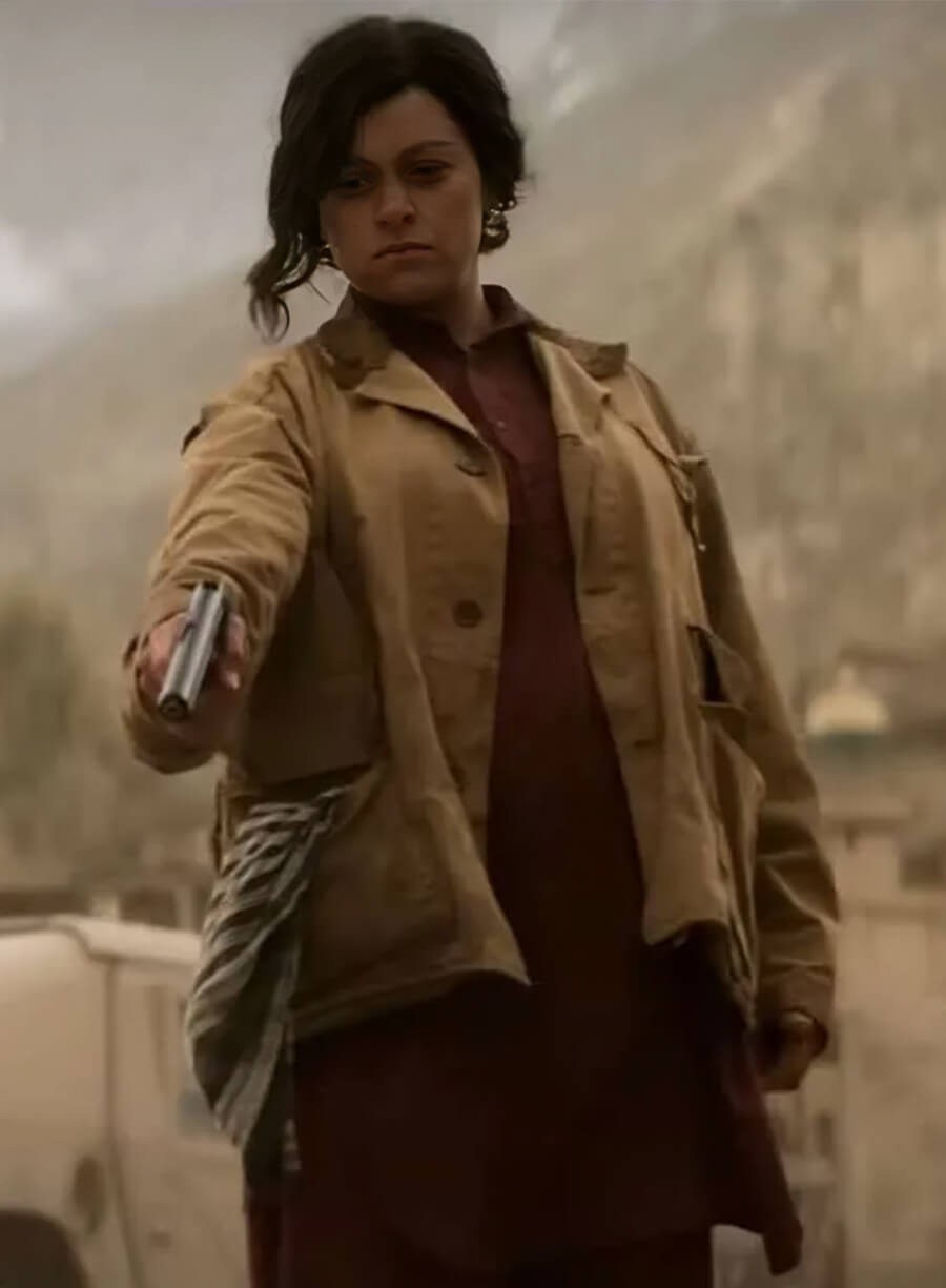 Angela AdamsThe Old Man Tv Series Brown Jacket