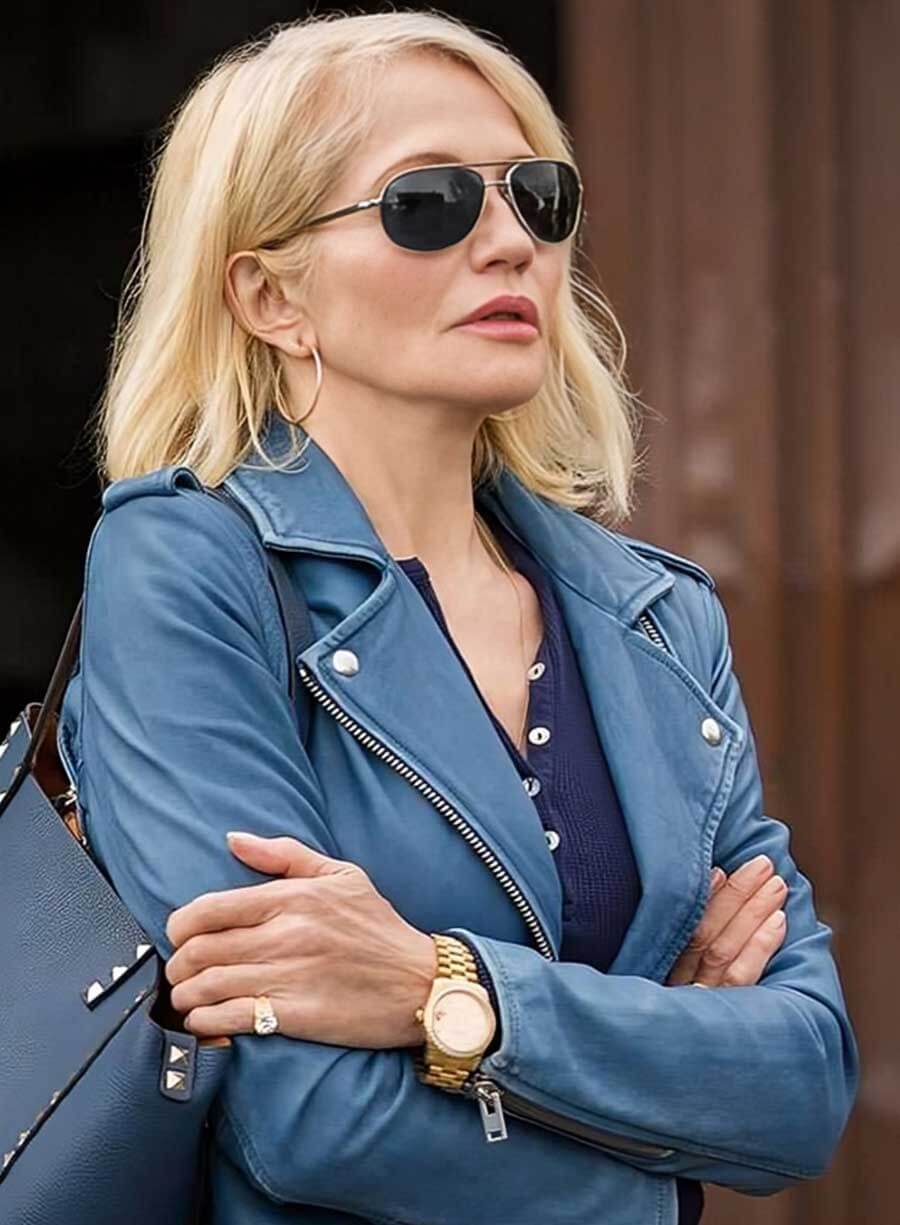 Animal Kingdom Ellen Barkin Blue Leather Jacket
