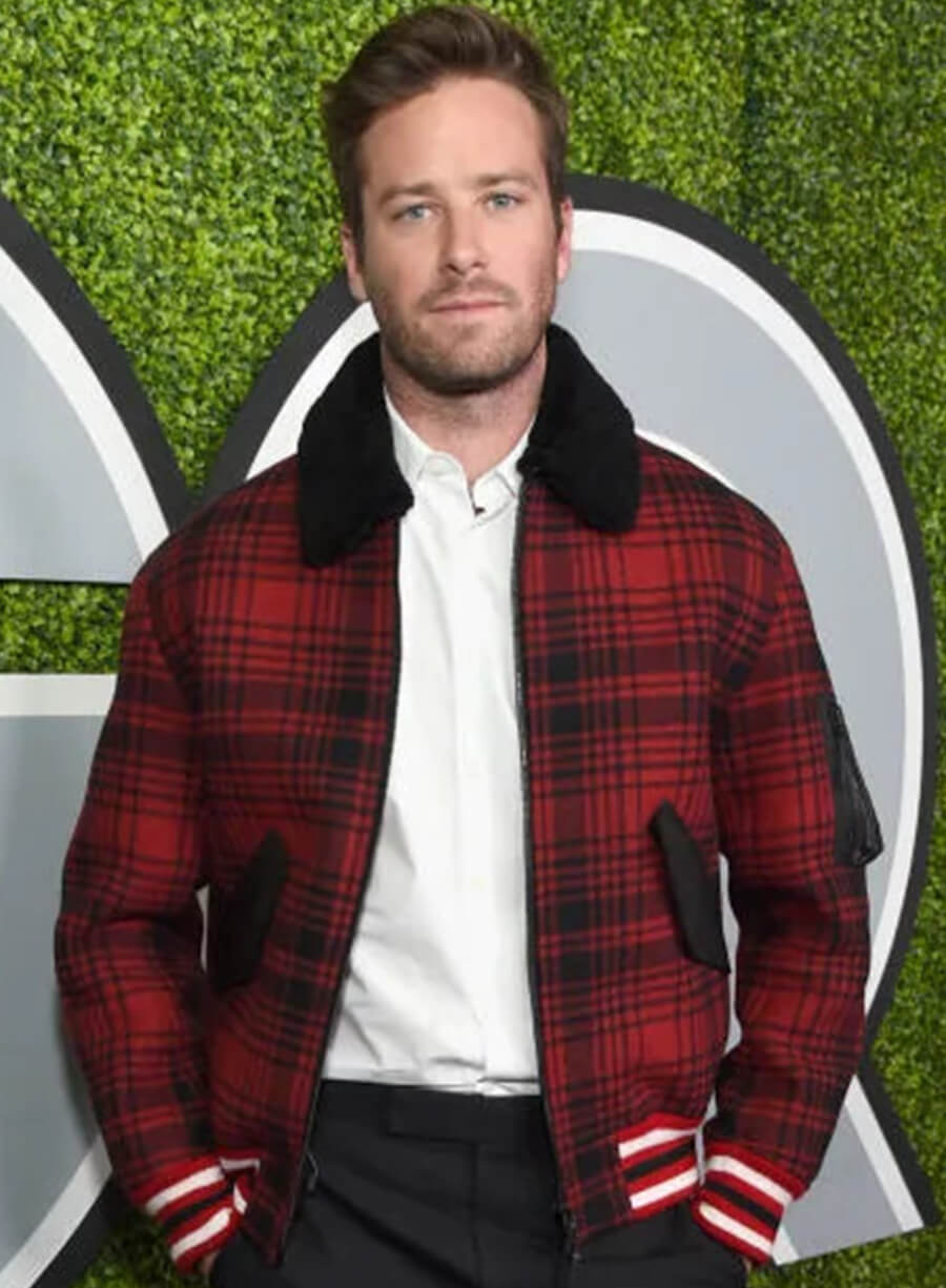 Armie Hammer Red Plaid Jacket