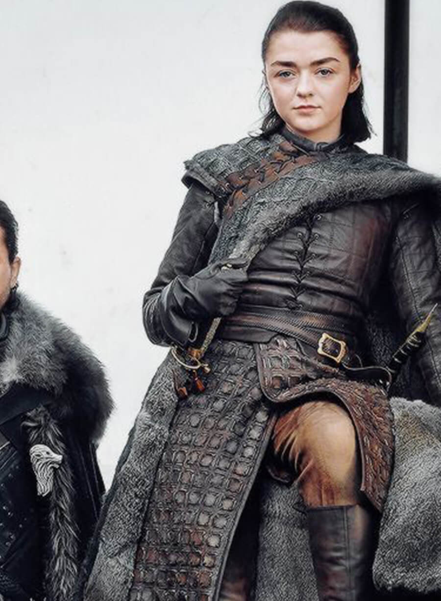 Arya Stark Game Of Thrones Brown Leather Trench Coat
