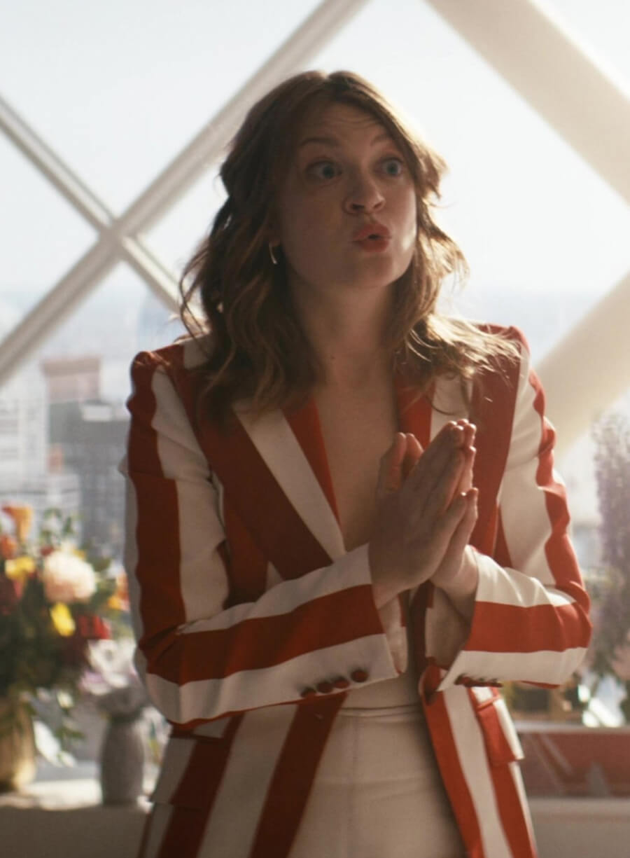 Ashley Barrett The Boys Season 03 Red and White Striped Blazer