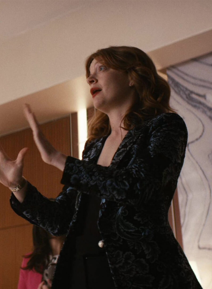 Ashley Barrett Black Patterned Velvet Blazer