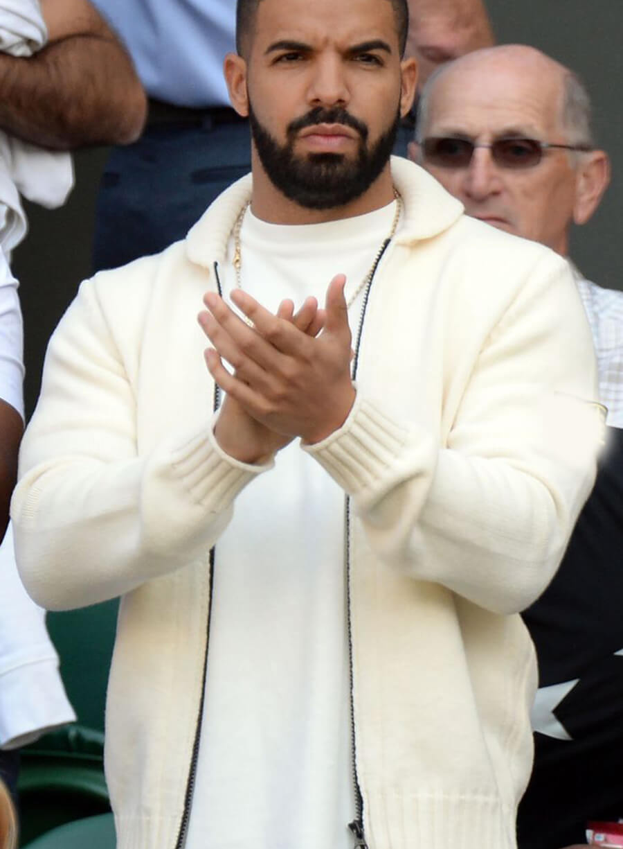 Aubrey Drake Graham White Wool Jacket