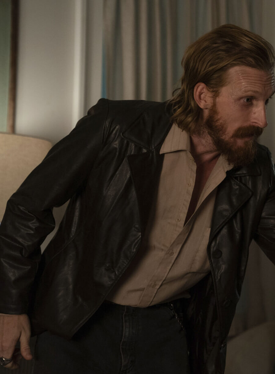 Austin Amelio Jasper Hit Man Black Leather Blazer