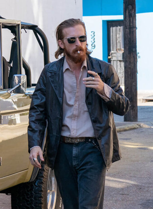 Austin Amelio Jasper Hit Man Black Leather Blazer