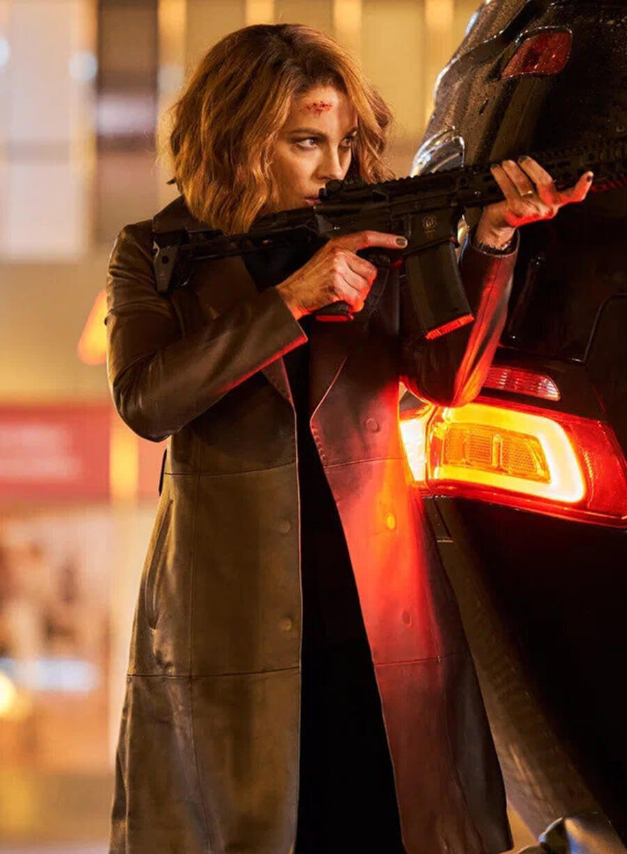 Avery Graves Canary Black 2024 Brown Leather Coat