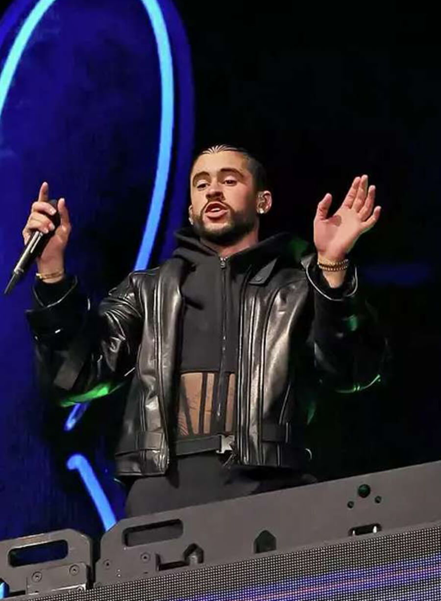 Bad Bunny Arts Festival Leather Jacket