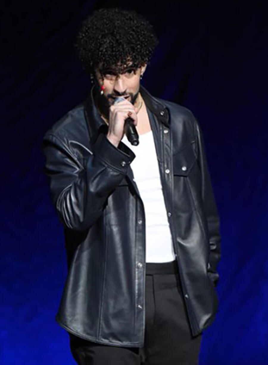 Bad Bunny Black Leather Shirt