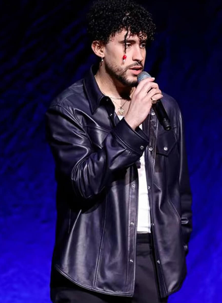 Bad Bunny Black Leather Shirt
