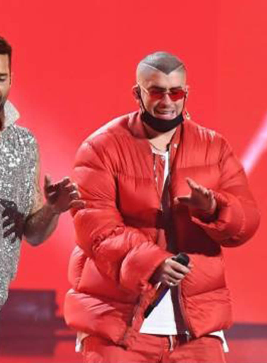 Bad Bunny Red Puffer Jacket