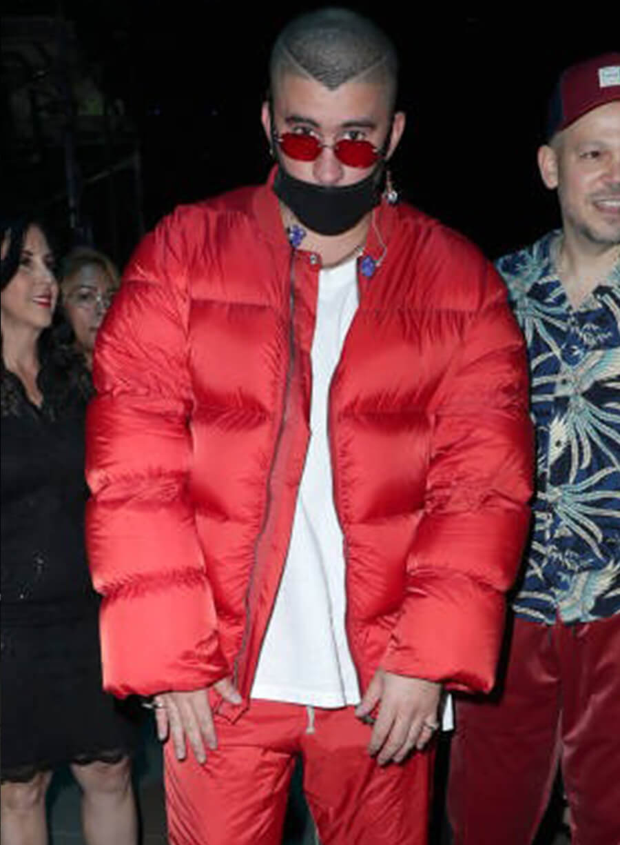 Bad Bunny Red Puffer Jacket
