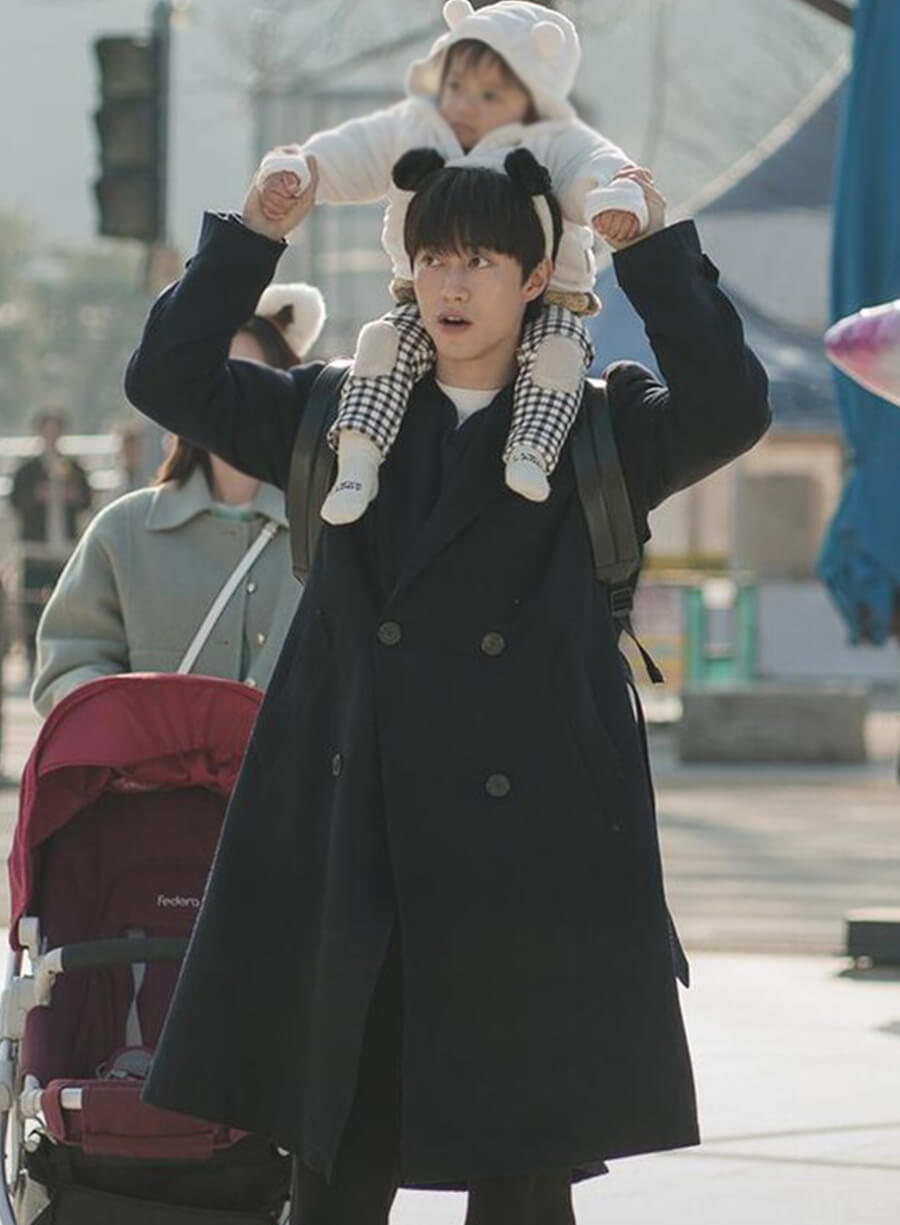 Baek Hyun-woo Queen of Tears Black Wool Coat