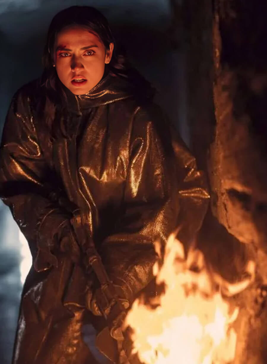 Ballerina 2025 Ana de Armas Hooded Leather Coat