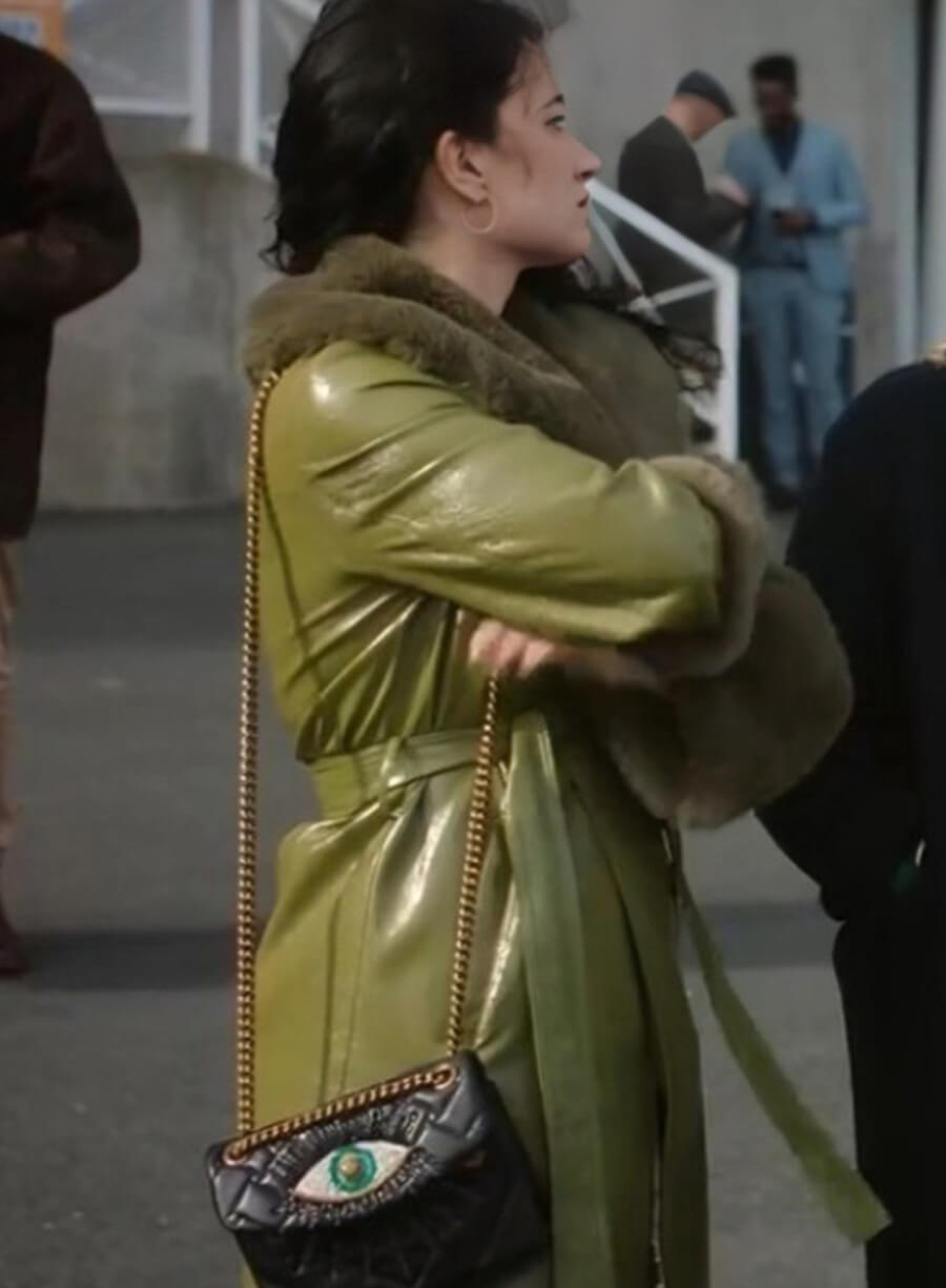 Becka Garvey Bad Sisters S02 Green Leather Coat