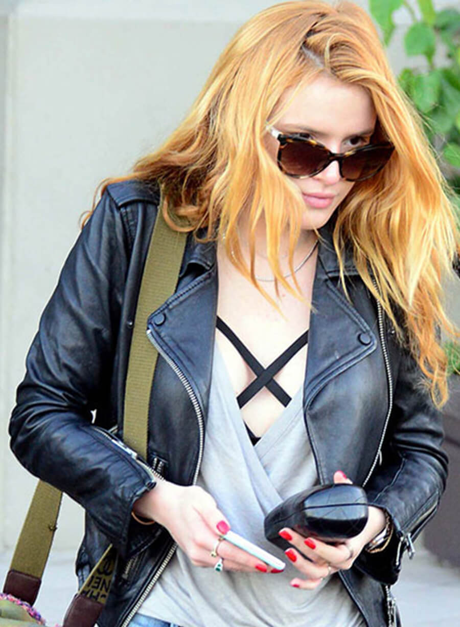 Bella Thorne Black Biker Leather Jacket