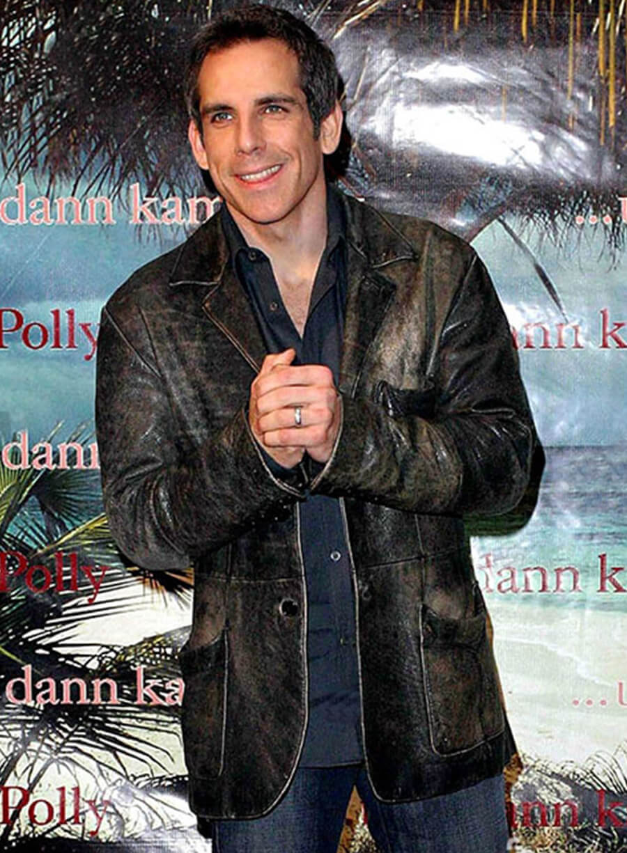 Ben Stiller Black Leather Blazer